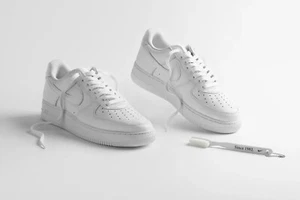 Nike Men's Size 13 Air Force 1 Low Retro Triple White Anniversary Edition, DS!!! - Picture 1 of 8