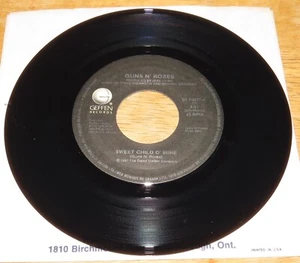 Guns N' Roses: Sweet Child O' Mine / It's So Easy - 45RPM - Canada - Picture 1 of 2