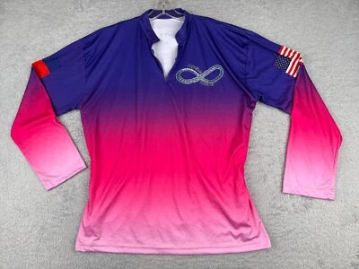 Cycling Jersey Womens 3XL XXL Purple Pink Philippines USA 1/4 Zip Polyester - Image 1 of 4