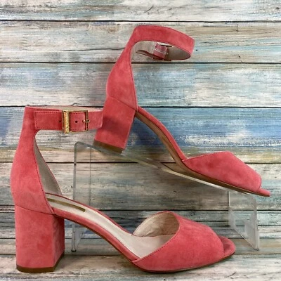 Sandalias Louise et Cie Talla 9.5M Rosa Gamuza Correa al Tobillo Punta Abierta Vestido Elegante Foto 1 de 4