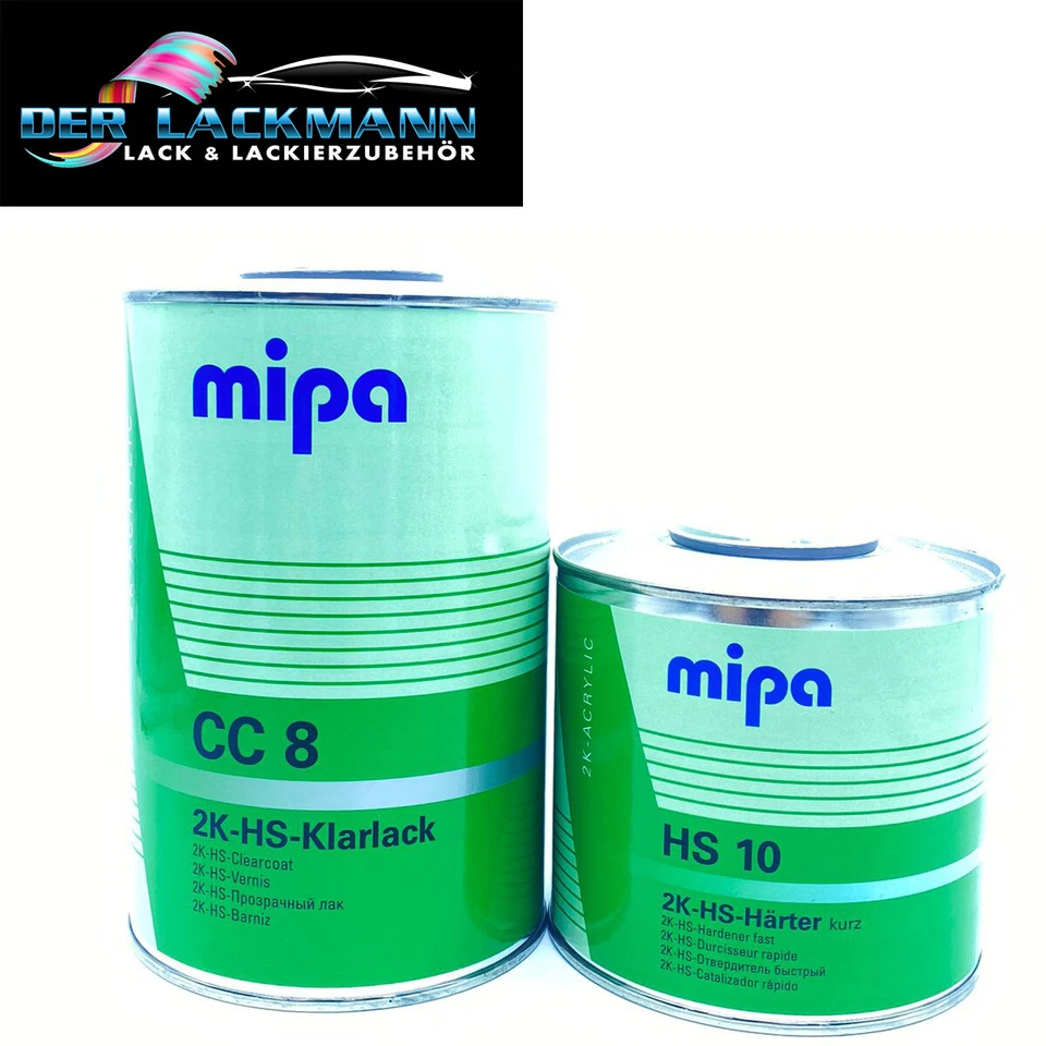 Mipa Klarlack CC8 1L Spezial+Härter HS10 kurz 0,5L Acryl Set für Autolack - Bild 1 von 1