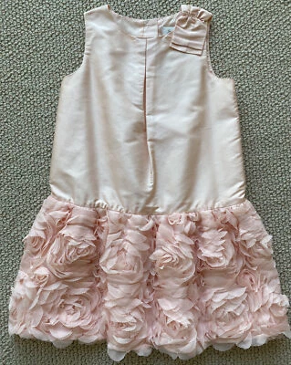 Nuevo con etiquetas Vestido Janie and Jack Ocasión Especial Niñas Rosa Seda Flor Roseta 5 $189 Foto 1 de 4