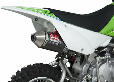Yoshimura RS-2 Full System Exhaust 2002-21 Kawasaki KLX110 Suzuki DRZ110 Carbon - Image 1 of 4