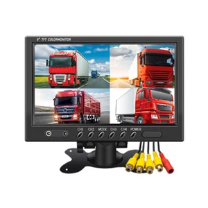 9 Inch 4 Split Quad Car Rear View Monitor 4 Video Input Display TFT LCD Screen - Picture 1 of 14