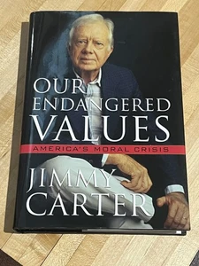 The Late PRESIDENT JIMMY CARTER Signed/AUTOGRAPHED "OUR ENDANGERED VALUES " - Picture 1 of 2