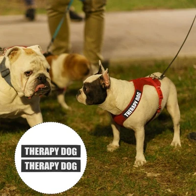  2 Pairs Dog Tag Patches Reflective Vest Harness Work Stickers Service - Image 1 of 4