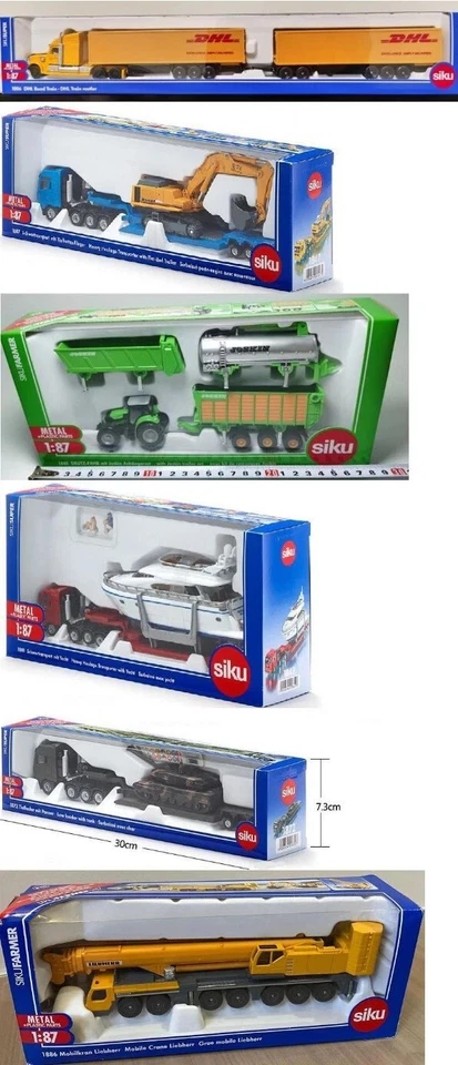 1/87 boxed SIKU 1806  ROAD TRAIN 1848 fram  set 1849 yact 1872 tank 1886 crane - Image 1 of 1