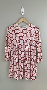 Hannah Andersson Girls Dress Sz 10 Long Sleeve Flowers Twirl Power Pink Red - Picture 1 of 9