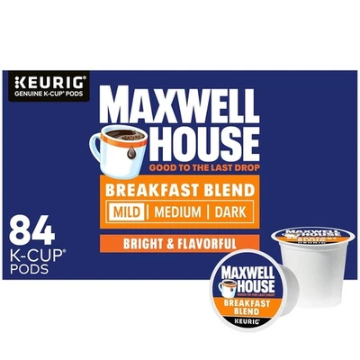 Maxwell House Breakfast Blend Mild Roast K-Cup 咖啡包,84 克拉盒 — 第 1/4 张图片