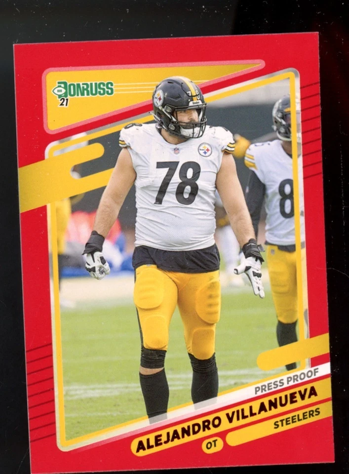 2021 DONRUSS RED PRESS PROOF ALEJANDRO VILLANUEVA #24 PITTSBURGH STEELERS - Image 1 of 1