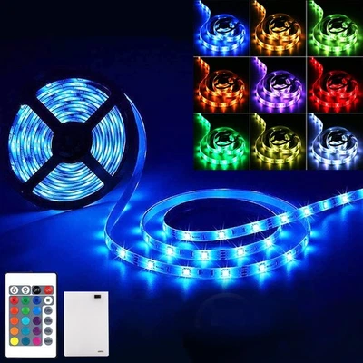 Waterproof LED Strip Lights RGB Color Changing Light Battery Powered TV Lighting - Image 1 of 4
