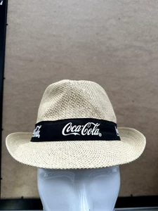 VINTAGE Rare COCA COLA Black Stripe FEDORA TRILBY HAT In Great Condition - Foto 1 di 6