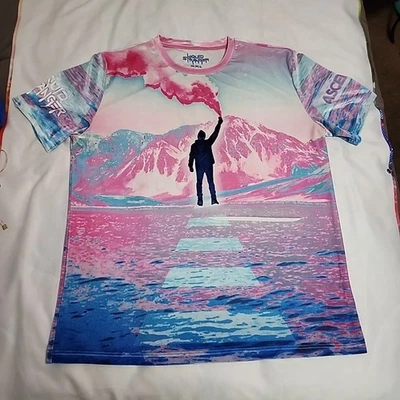 限量版 Liquid Stranger XXL Crushed Velvet Ascension 相册 T 恤罕见 — 第 1/4 张图片