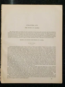 Gold Silver Mines of Alaska Sitka Juneau Yukon Government Report 1890 - Picture 1 of 3