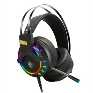 RGB Gaming Headset with Microphone | Wired Over-Ear PC Gaming Headphones, Noise - Picture 1 of 11