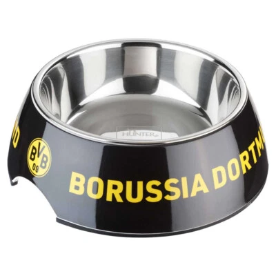 Hunter Melamin-Napf BVB schwarz/gelb, Futter-/Trinknapf, rutschfest, Edelstahl - Bild 1 von 4