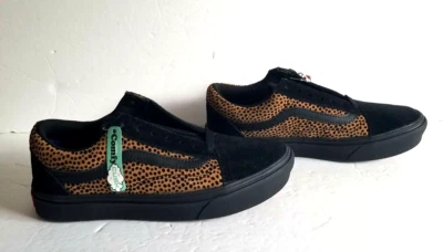 Vans Off the Wall Women Black with Brown Spotted Suede Lace-Up Sneakers Size 6.5 - Image 1 of 4