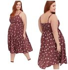 Torrid button front Plum Polka Dot Dress With Pockets size 1