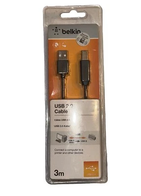 Belkin USB 2.0 Cable USBA-USBB in Charcoal 3 Meters - Image 1 of 2
