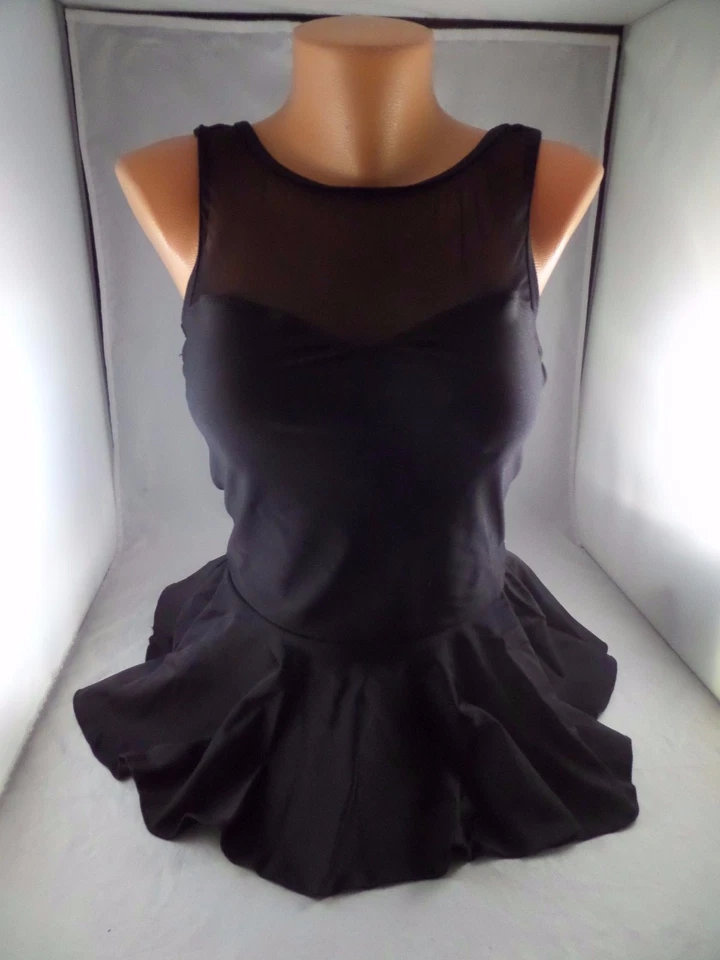 Nuevo con etiquetas Traje de baño Esther Williams Set up on the Sand negro 1 pieza talla 10 falda malla SEXY Foto 1 de 4