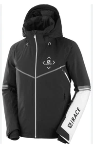 Salomon Ski Snowboard Winter Men's Medium Race Jacket Black Insulated - Picture 1 of 7
