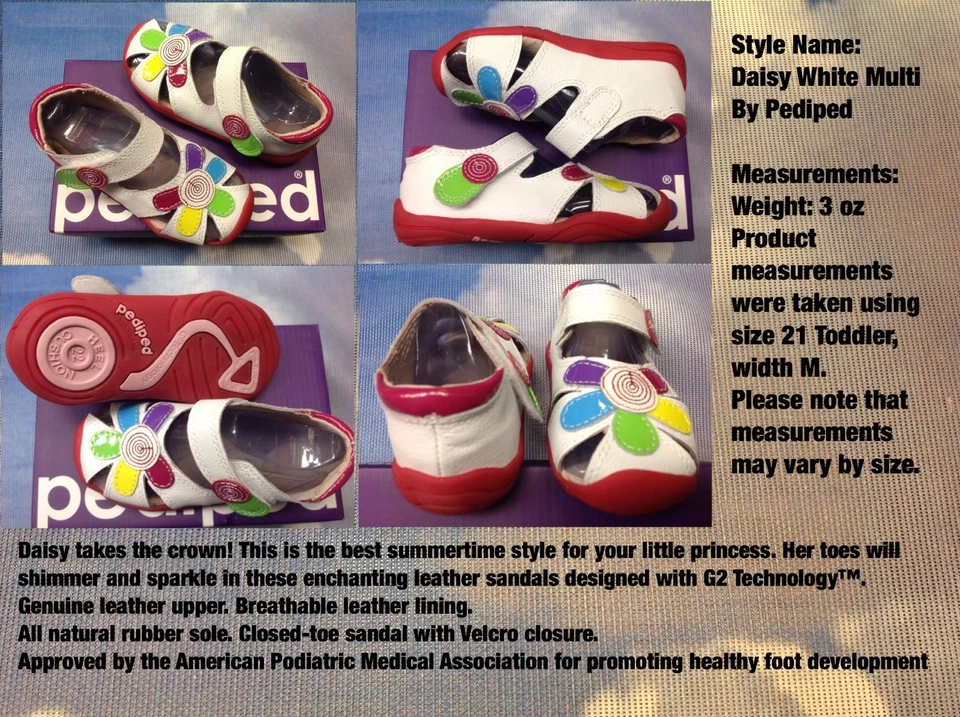 Sandalia Pediped Grip 'n' Go Margarita Gancho y Lazo Cuero Talla 20/US Niño Pequeño Talla 6.5 Foto 1 de 1