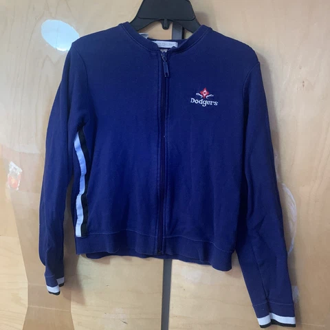LA Los Angeles Dodgers Girls Sweater Large L Blue Baseball Full Zip Kids Youth Cover