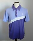 Mens Adidas Golf Climalite Purple Blue Golf Polo Shirt Top - Size Large