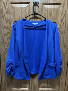 Maurices Open Front Light Blazer Large Shade Of Blue EUC - Picture 1 of 13
