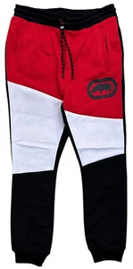 Ecko Unltd Men's Sweatpants Colorblock Red/Black/White Fleece Jogger - Picture 1 of 3