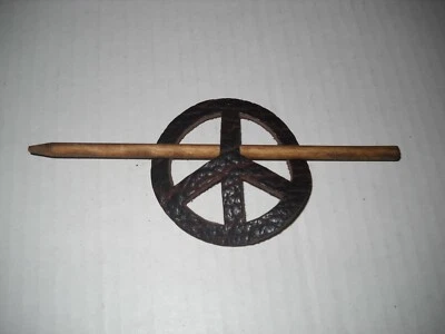 Placa de paz de couro genuíno vintage cabelo barrette (3 estilos para escolher) - Imagem 1 de 3