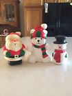 Vintage Santa Frosty The Snowman And Christmas Bear Wax Candle Unlit Unused