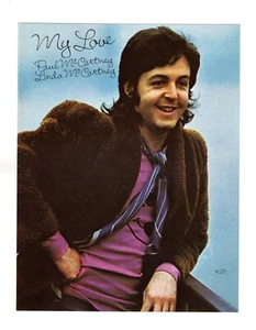 Partituras de 1 página de los Beatles (Paul) "My Love" 1973 Estados Unidos McCartney Music primera edición - Imagen 1 de 2