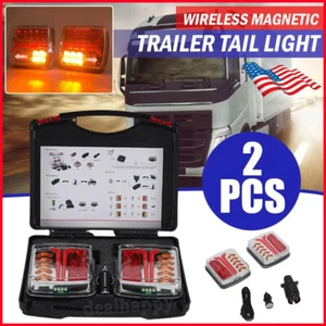 Wireless Led Rear Tail Lights Battery Operated USB Magnetic Tow Towing Trailer - Bild 1 von 12