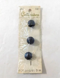 Costumakers Vintage handwaschbare Knöpfe Karte von 3 marineblau Größe 24 5/8 Zoll - Bild 1 von 2