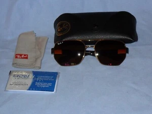 RAYBAN RB3672 001/83 Gold w/Tortoise Temples 60/17 3P w/ Case POLARIZED Back AR - Picture 1 of 10