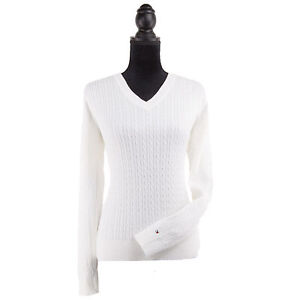 Tommy Hilfiger Women Long Sleeve Pullover V-Neck Cable Knit Sweater - $0 Ship