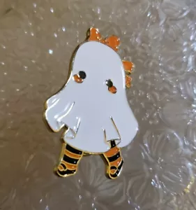 Spilla smaltata Halloween ragazza fantasma pipistrello luminoso bavero arancione nero tutti i santi vigilia - Foto 1 di 3