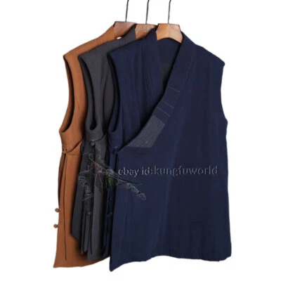 Warm Cotton Buddhist Monk Robe Shaolin Kung fu Vest Martial arts Tai Chi Jacket - Image 1 of 4