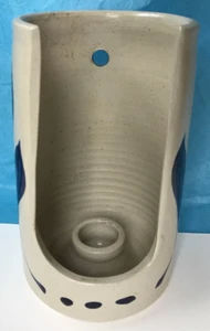 Aplique de pared Williamsburg Pottery 2005 esmalte sal candelabro hoja de cobalto 6" H - Imagen 1 de 8