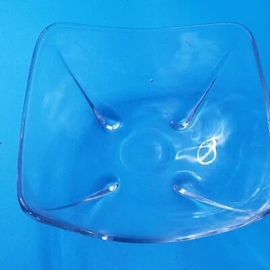 Vintage Klarglas Bonbon Nuss Schale gewellter Fuß Mid Century Modern - Bild 1 von 6