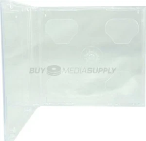 10.4mm Standard Clear Double 2 Discs CD Jewel Case Lot - Picture 1 of 9
