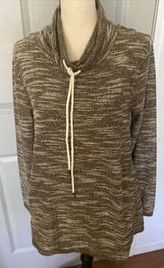 Kori Damen Wasserfallausschnitt Tunika Pullover Gr. Small in meliertem Grün leicht - Bild 1 von 6