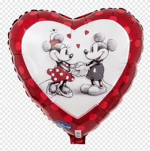 DISNEY MICKEY MOUSE MINNIE MOUSE IN LOVE 18" FOIL HEART BALLOON! - Picture 1 of 1