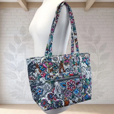 NEW ❤️ vera bradley Star Wars Far Far Away Small Vera Tote Cotton Gray - image 1 of 4