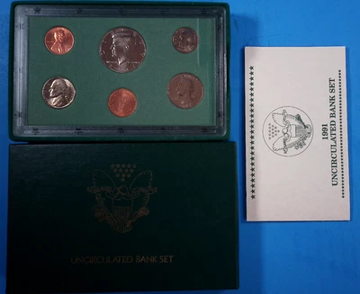 1991 P Uncirculated Bank Set US Mint 1C 5C 10C 25C 50C - Image 1 of 4