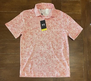 Under Armour Men's SMALL UA Playoff 3.0 Printed Polo in Pink Azalea NWT - Picture 1 of 4