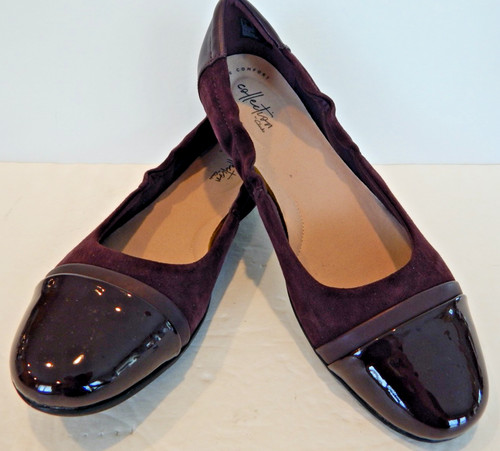 Collezione by Clarks Ballet Donna Taglia 9 1 2 Marrone Scuro Patent Toe Cap