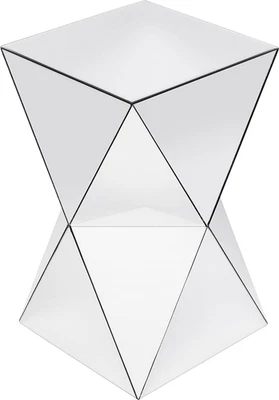 Design Tavolino Luxury Triangle, Argento/ a Specchio, 54X32X32Cm, Forma Geometri - Immagine 1 di 4