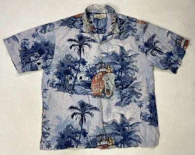 Tommy Bahama Hawaiian Camp Silk Girl Elephant Tropicak Print Shirt Men Large - Image 1 of 4